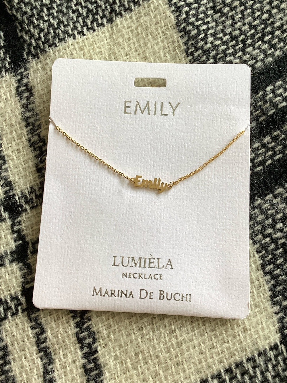 Emily custom gold colored necklace by Lumièla